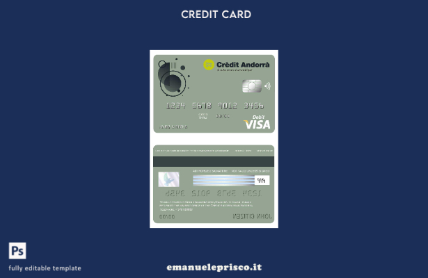 modello di carta visto bancario Andorra Credit stile verificato